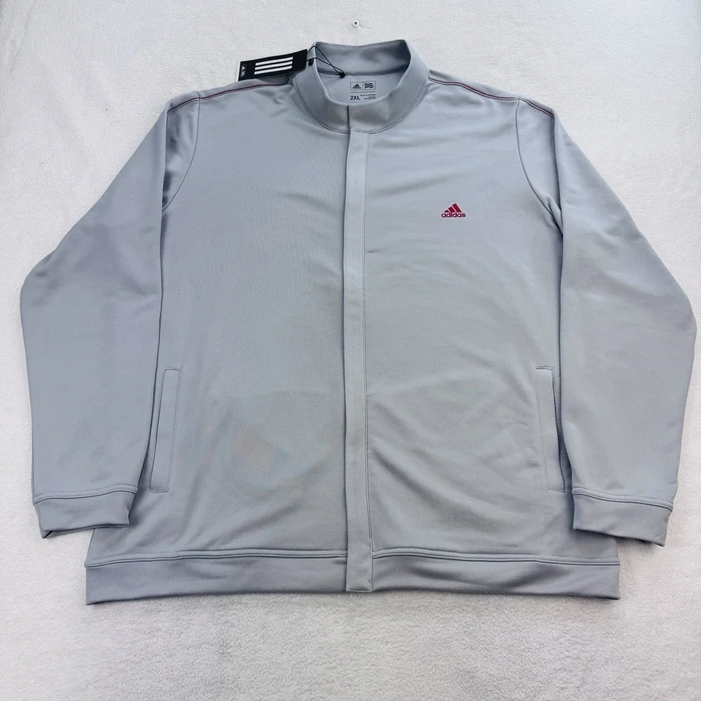 adidas Golf Men 2XL Chrome Gray Full Zip Pullover Jacket AE7973 NWT $70